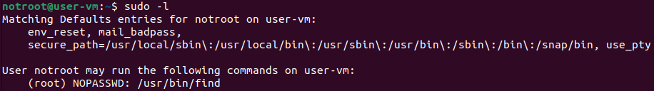 Verify the user's sudo commands